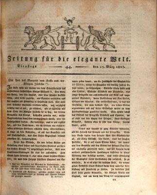 Zeitung für die elegante Welt Dienstag 17. März 1807