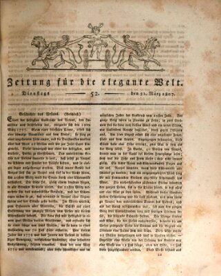 Zeitung für die elegante Welt Dienstag 31. März 1807