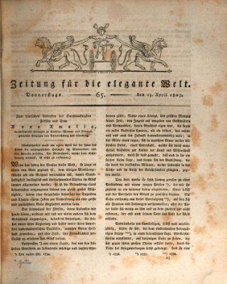 Zeitung für die elegante Welt Donnerstag 23. April 1807
