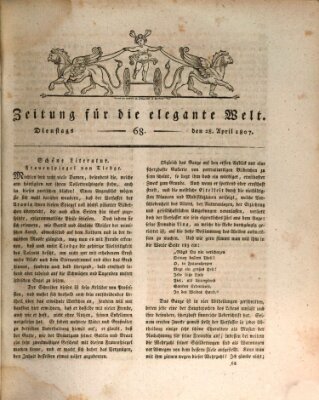 Zeitung für die elegante Welt Dienstag 28. April 1807