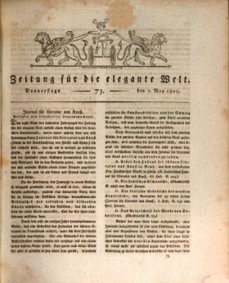 Zeitung für die elegante Welt Donnerstag 7. Mai 1807