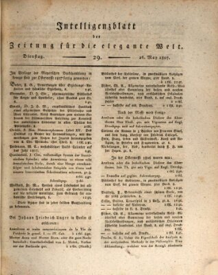 Zeitung für die elegante Welt Dienstag 26. Mai 1807