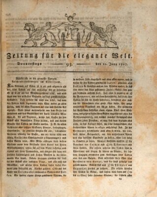 Zeitung für die elegante Welt Donnerstag 11. Juni 1807