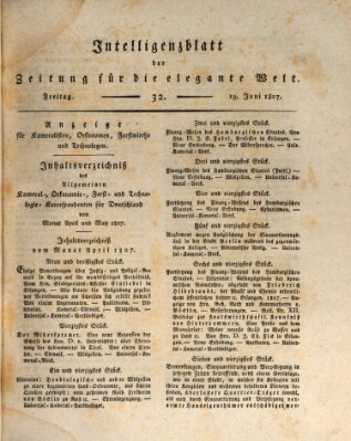 Zeitung für die elegante Welt Freitag 19. Juni 1807