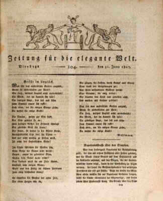 Zeitung für die elegante Welt Dienstag 30. Juni 1807