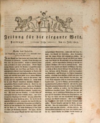 Zeitung für die elegante Welt Freitag 10. Juli 1807