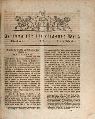 Zeitung für die elegante Welt Dienstag 14. Juli 1807