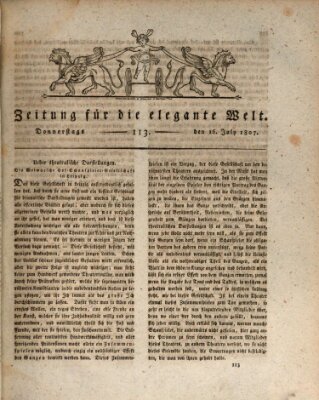 Zeitung für die elegante Welt Donnerstag 16. Juli 1807