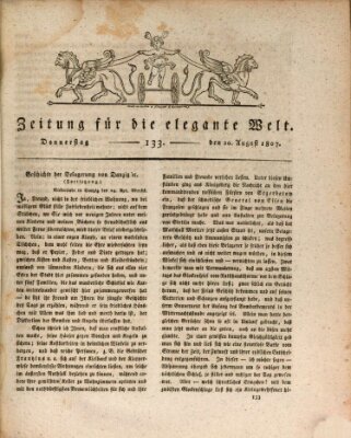 Zeitung für die elegante Welt Donnerstag 20. August 1807