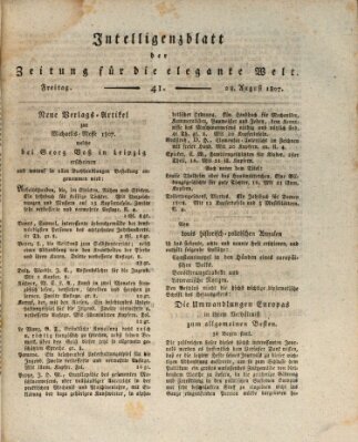 Zeitung für die elegante Welt Freitag 28. August 1807