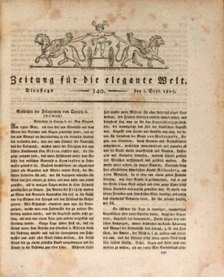 Zeitung für die elegante Welt Dienstag 1. September 1807