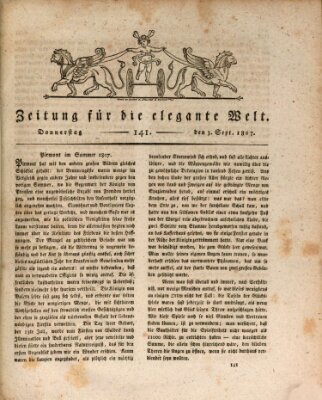 Zeitung für die elegante Welt Donnerstag 3. September 1807