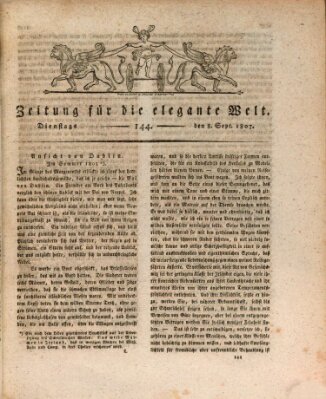 Zeitung für die elegante Welt Dienstag 8. September 1807