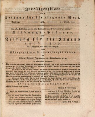 Zeitung für die elegante Welt Freitag 25. September 1807