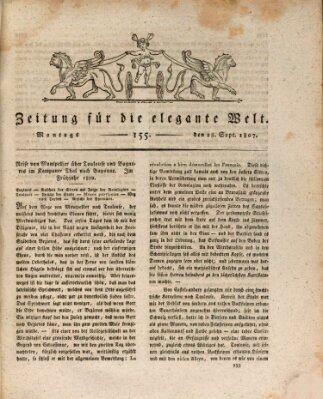 Zeitung für die elegante Welt Montag 28. September 1807