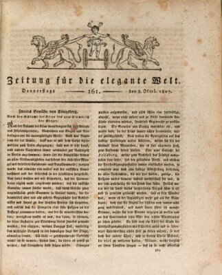Zeitung für die elegante Welt Donnerstag 8. Oktober 1807