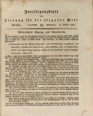 Zeitung für die elegante Welt Dienstag 13. Oktober 1807