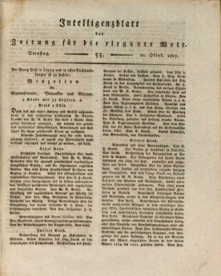 Zeitung für die elegante Welt Dienstag 20. Oktober 1807