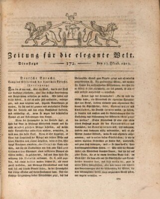 Zeitung für die elegante Welt Dienstag 27. Oktober 1807