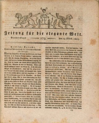 Zeitung für die elegante Welt Donnerstag 29. Oktober 1807