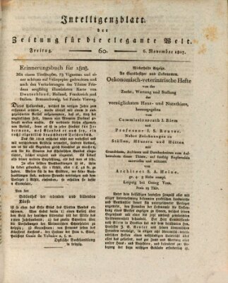 Zeitung für die elegante Welt Freitag 6. November 1807