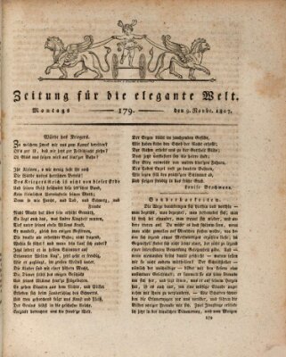 Zeitung für die elegante Welt Montag 9. November 1807