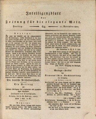 Zeitung für die elegante Welt Freitag 20. November 1807