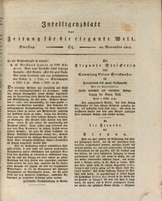 Zeitung für die elegante Welt Dienstag 24. November 1807