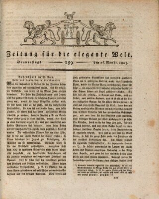 Zeitung für die elegante Welt Donnerstag 26. November 1807