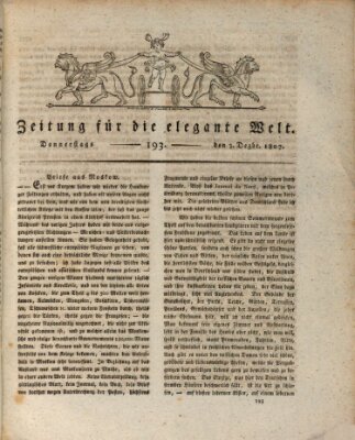 Zeitung für die elegante Welt Donnerstag 3. Dezember 1807