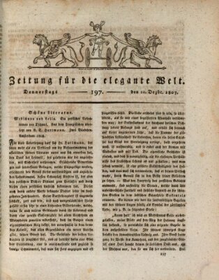 Zeitung für die elegante Welt Donnerstag 10. Dezember 1807