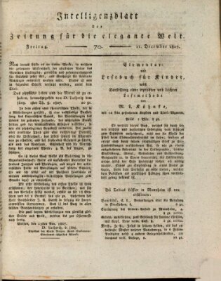 Zeitung für die elegante Welt Freitag 11. Dezember 1807