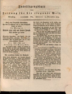 Zeitung für die elegante Welt Dienstag 15. Dezember 1807