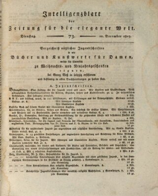 Zeitung für die elegante Welt Dienstag 22. Dezember 1807