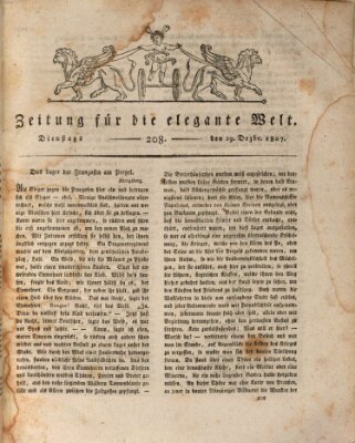 Zeitung für die elegante Welt Dienstag 29. Dezember 1807