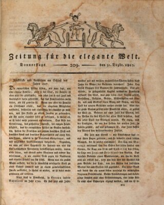Zeitung für die elegante Welt Donnerstag 31. Dezember 1807