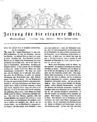 Zeitung für die elegante Welt Donnerstag 21. Januar 1808