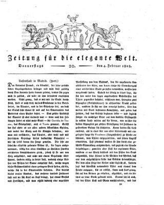 Zeitung für die elegante Welt Donnerstag 4. Februar 1808