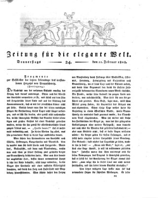 Zeitung für die elegante Welt Donnerstag 11. Februar 1808