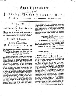 Zeitung für die elegante Welt Dienstag 16. Februar 1808