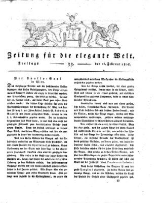 Zeitung für die elegante Welt Freitag 26. Februar 1808