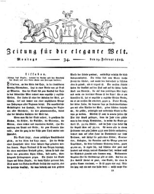 Zeitung für die elegante Welt Montag 29. Februar 1808