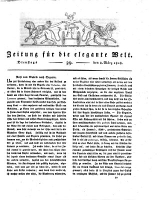 Zeitung für die elegante Welt Dienstag 8. März 1808