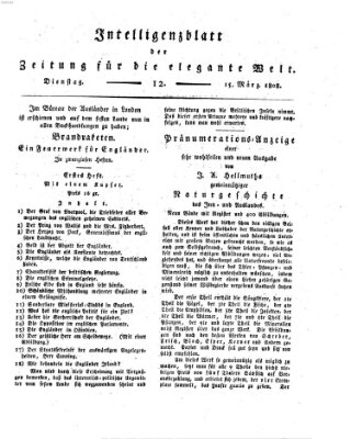 Zeitung für die elegante Welt Dienstag 15. März 1808