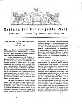 Zeitung für die elegante Welt Freitag 25. März 1808