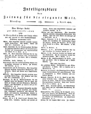 Zeitung für die elegante Welt Dienstag 5. April 1808