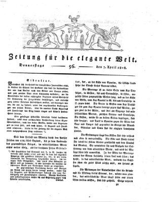 Zeitung für die elegante Welt Donnerstag 7. April 1808