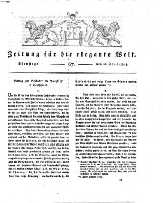 Zeitung für die elegante Welt Dienstag 26. April 1808