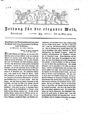 Zeitung für die elegante Welt Dienstag 24. Mai 1808