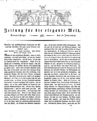 Zeitung für die elegante Welt Donnerstag 16. Juni 1808